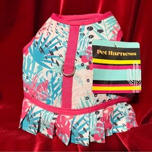 NWT Small dog/cat harness. Cute dress style. Easy step in Velcro style.